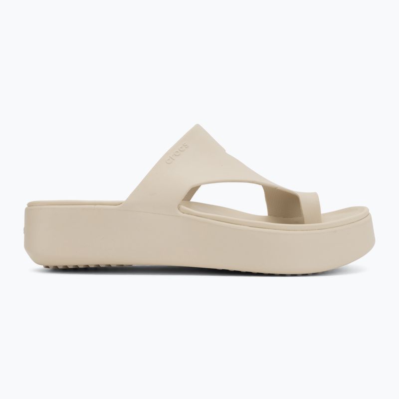 Moteriškos šlepetės per pirštą Crocs Getaway Platform Toe Loop sandstone 2