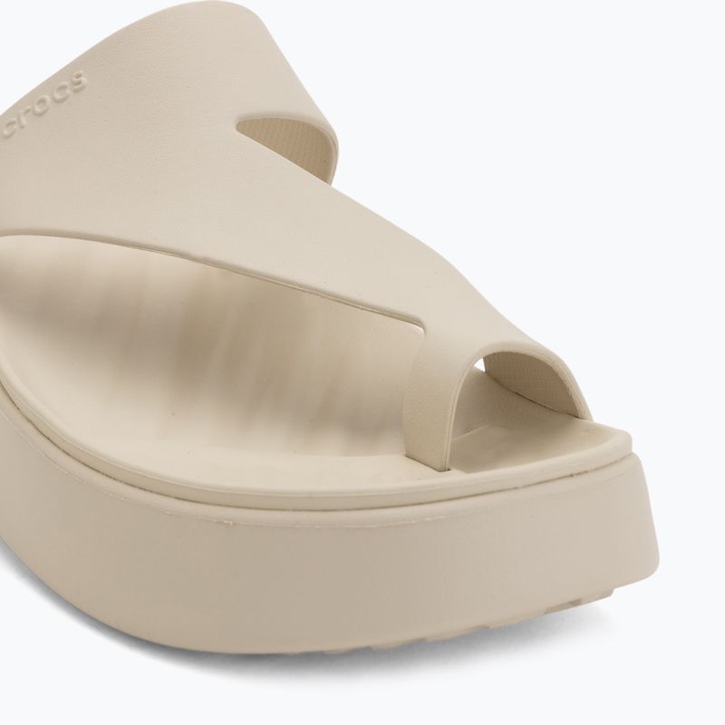 Moteriškos šlepetės per pirštą Crocs Getaway Platform Toe Loop sandstone 7