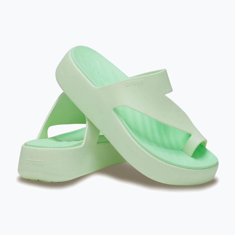 Moteriškos šlepetės per pirštą Crocs Getaway Platform Toe Loop jade tint 3