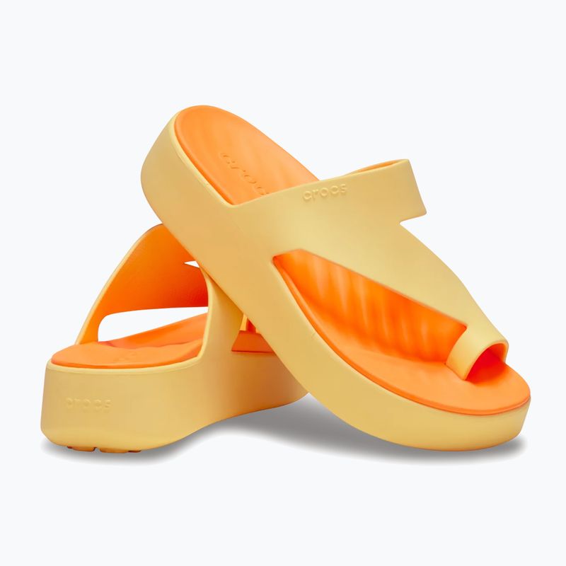 Moteriškos šlepetės per pirštą Crocs Getaway Platform Toe Loop golden hour 3