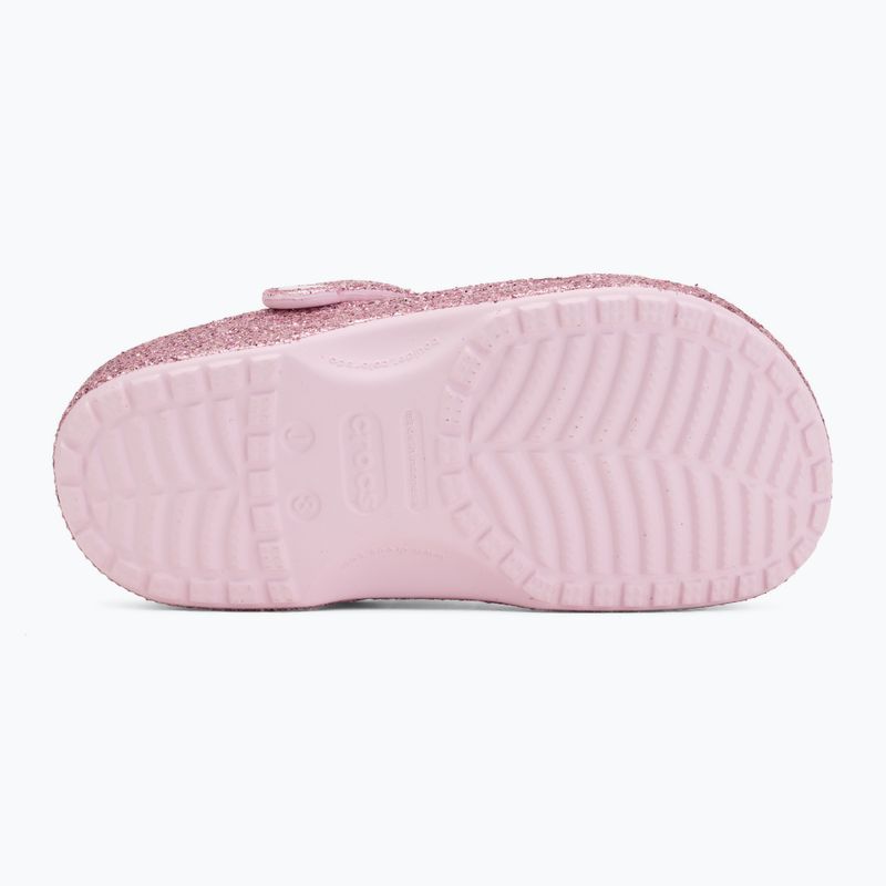 Vaikiškos šlepetės Crocs Classic Chunky Glitter pink milk 5