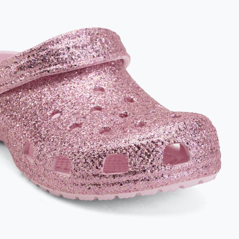 Vaikiškos šlepetės Crocs Classic Chunky Glitter pink milk 8