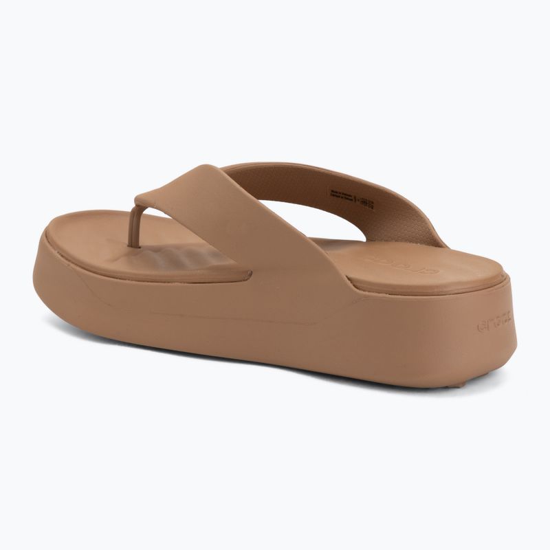 Moteriškos šlepetės per pirštą Crocs Gateway Platform milk chocolate 3