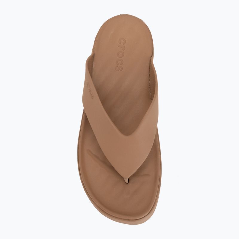 Moteriškos šlepetės per pirštą Crocs Gateway Platform milk chocolate 5
