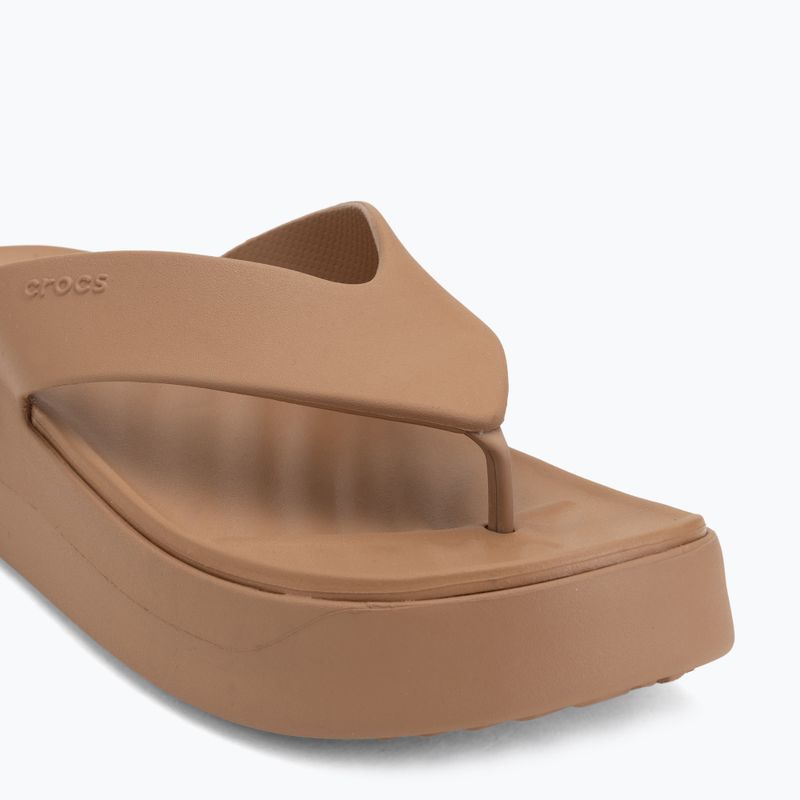 Moteriškos šlepetės per pirštą Crocs Gateway Platform milk chocolate 7