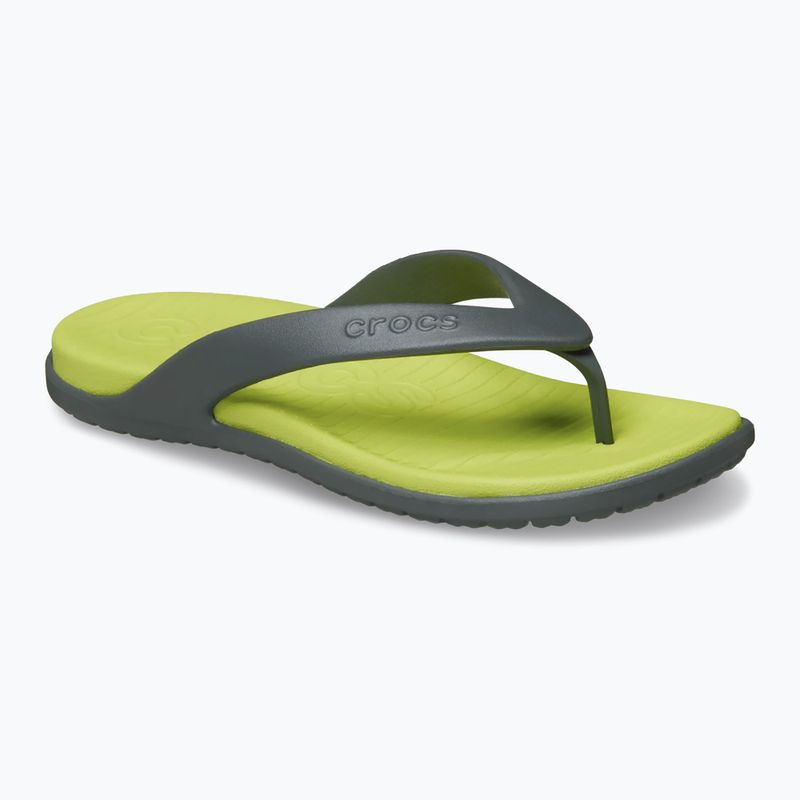 Šlepetės per pirštą Crocs Coast Flip slate grey/citrus 8