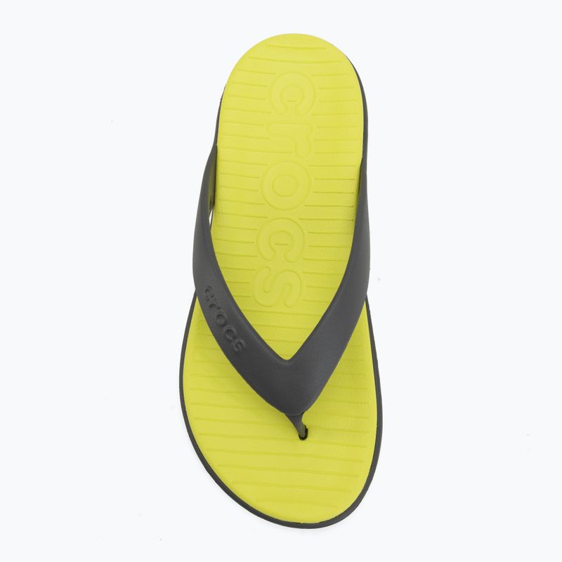 Šlepetės per pirštą Crocs Coast Flip slate grey/citrus 5