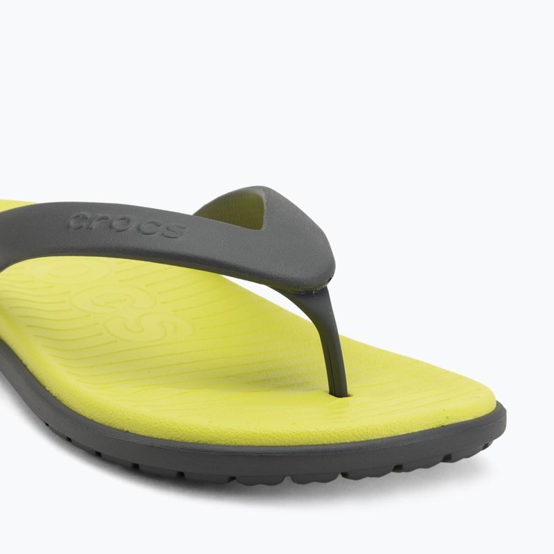 Šlepetės per pirštą Crocs Coast Flip slate grey/citrus 7