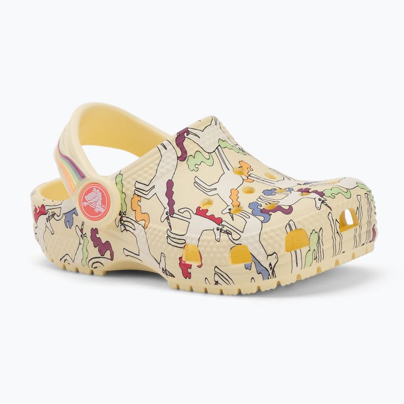 Vaikiškos šlepetės Crocs Classic Unicorn Graphic yellow light 2