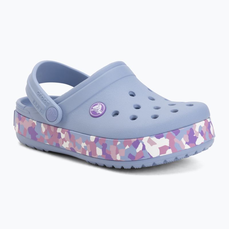 Vaikiškos šlepetės Crocs Crockband Glow Confetti Band blue haze/multi 2