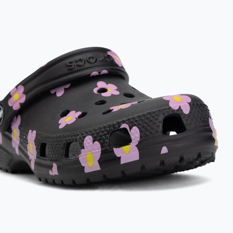 Vaikiškos šlepetės Crocs Classic Flower black 8