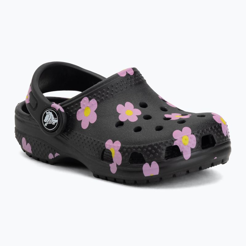 Vaikiškos šlepetės Crocs Classic Flower 212671 black 2