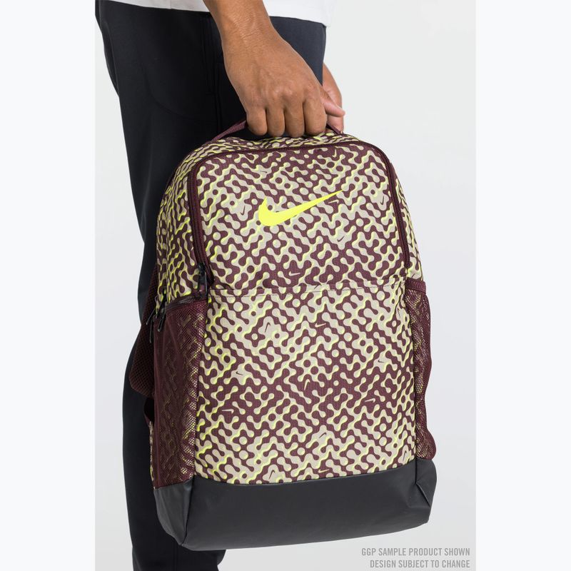 Treniruočių kuprinė Nike Brasilia 9.5 24 l burgundy crush/black/volt 12