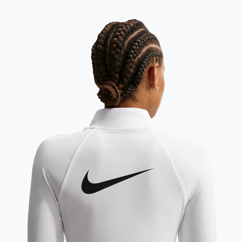 Moteriški bėgimo marškinėliai ilgomis rankovėmis Nike Tempo Swoosh Run Dri-Fit 1/4-Zip white/black 4