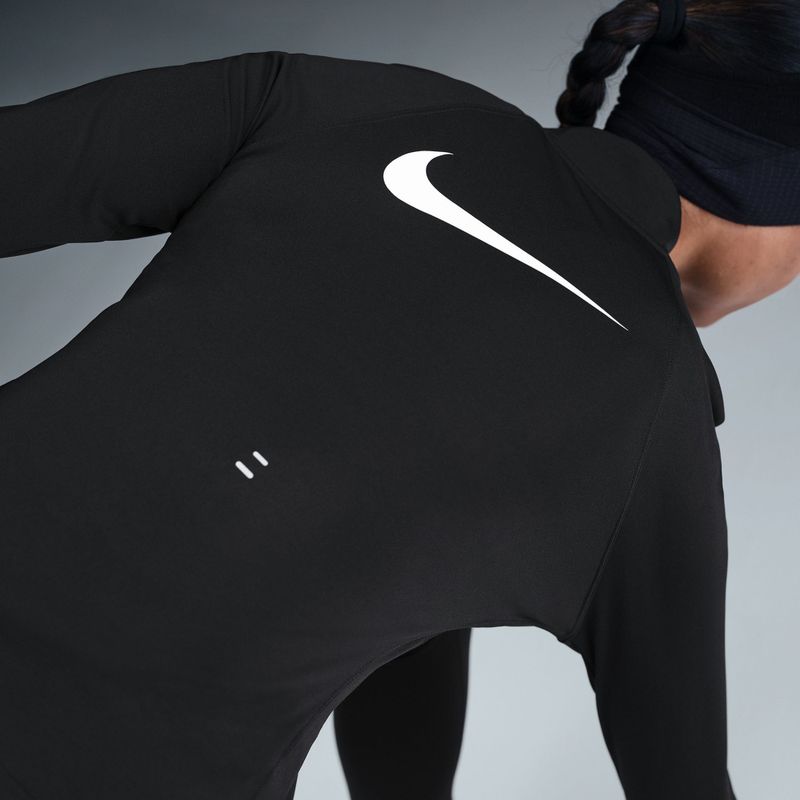 Moteriški bėgimo marškinėliai ilgomis rankovėmis Nike Tempo Swoosh Run Dri-Fit 1/4-Zip black/white 5