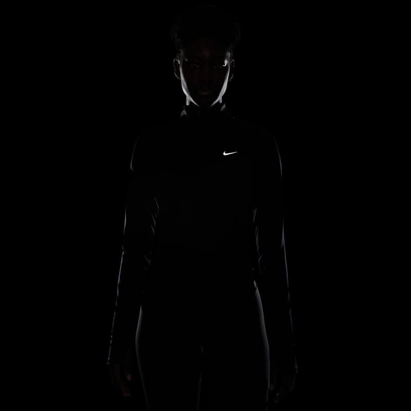 Moteriški bėgimo marškinėliai ilgomis rankovėmis Nike Tempo Swoosh Run Dri-Fit 1/4-Zip black/white 6