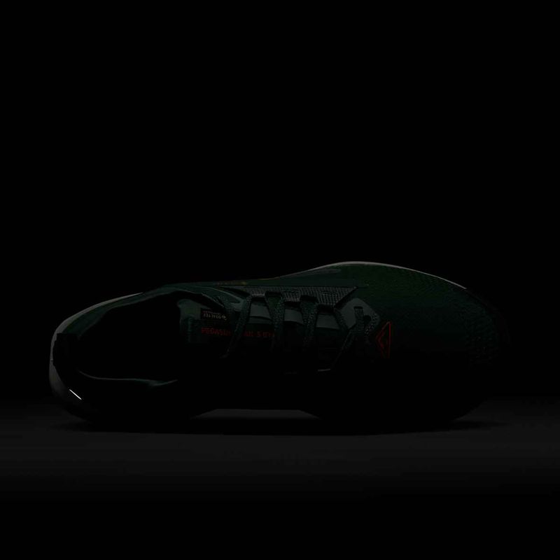 Vyriški bėgimo bateliai Nike Pegasus Trail 5 GORE-TEX eglė / ryškiai raudona / molio žalia 10