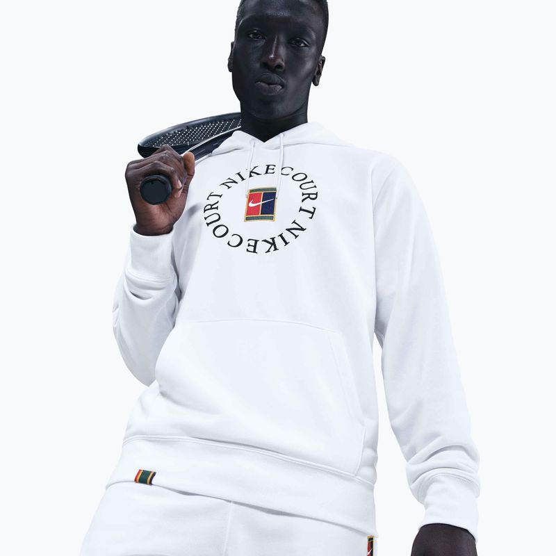 Vyriškas teniso džemperis Nike Court Dri-Fit Heritage French Terry Hoodie white/black 4