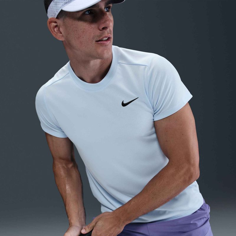 Vyriški "Nike Court Dri-Fit Victory" teniso marškinėliai celestino mėlyna / juoda 7
