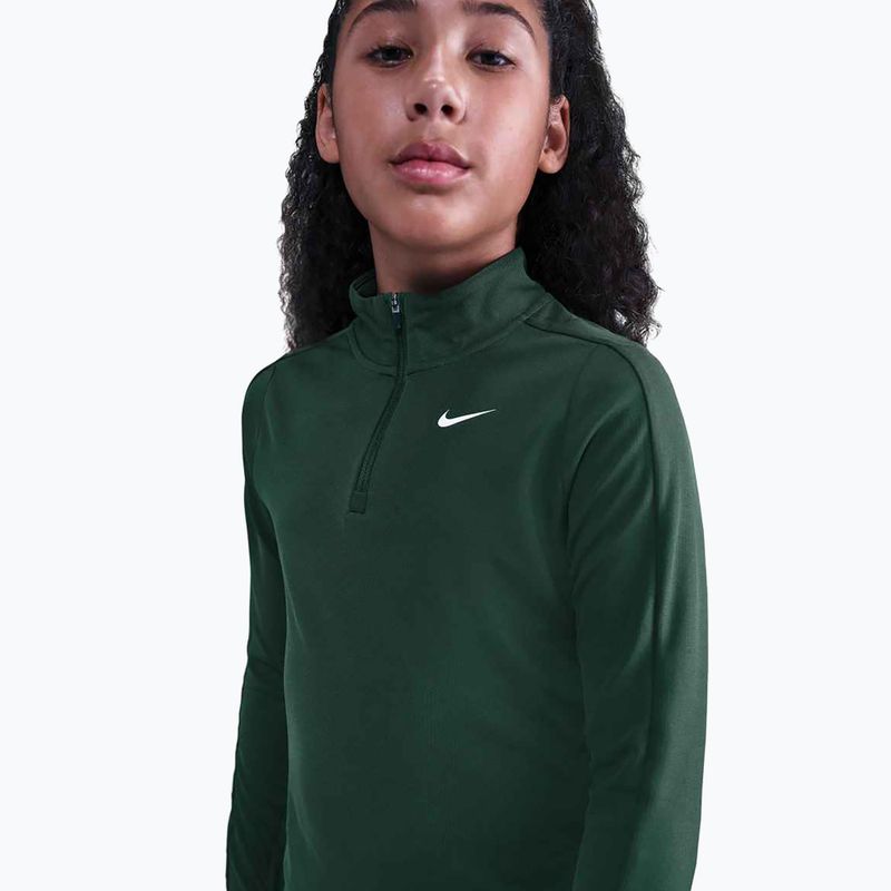 Vaikiški treniruočių marškinėliai ilgomis rankovėmis Nike Dri-Fit 1/4 Zip fir/white 4