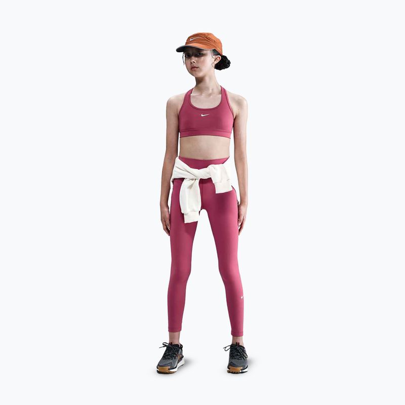 Vaikiškos tamprės Nike One Dri-Fit High-Waisted sweet beet/white 2