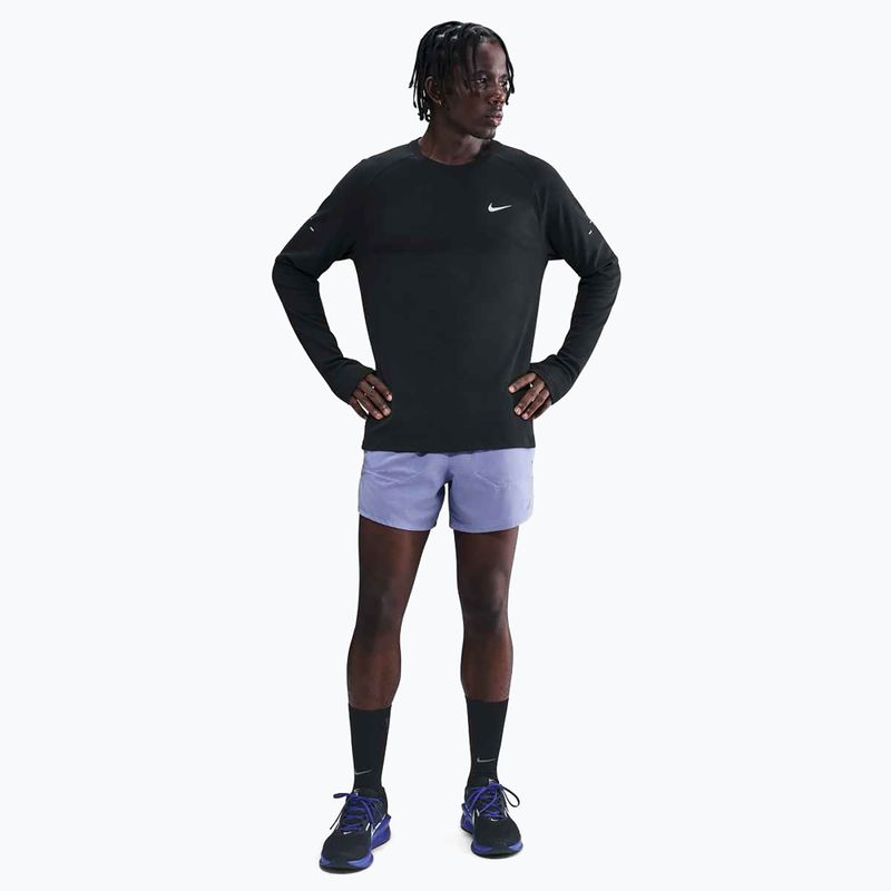 Vyriškos "Nike Stride Dri-Fit Waffle Crew" bėgimo marškinėliai ilgomis rankovėmis black 2