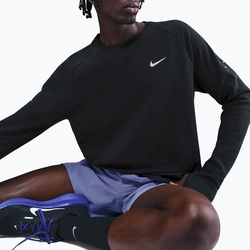 Vyriškos "Nike Stride Dri-Fit Waffle Crew" bėgimo marškinėliai ilgomis rankovėmis black 6