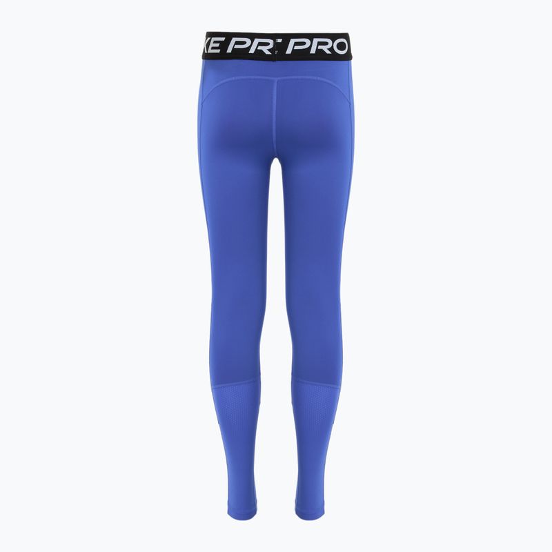"Nike Pro Dri-FIT" kometinės mėlynos/juodos/baltos spalvos vaikiškos tamprės 8