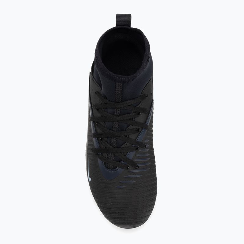 Nike Phantom 6 High Club FG/MG juodos/juodos spalvos vaikiški futbolo bateliai 5
