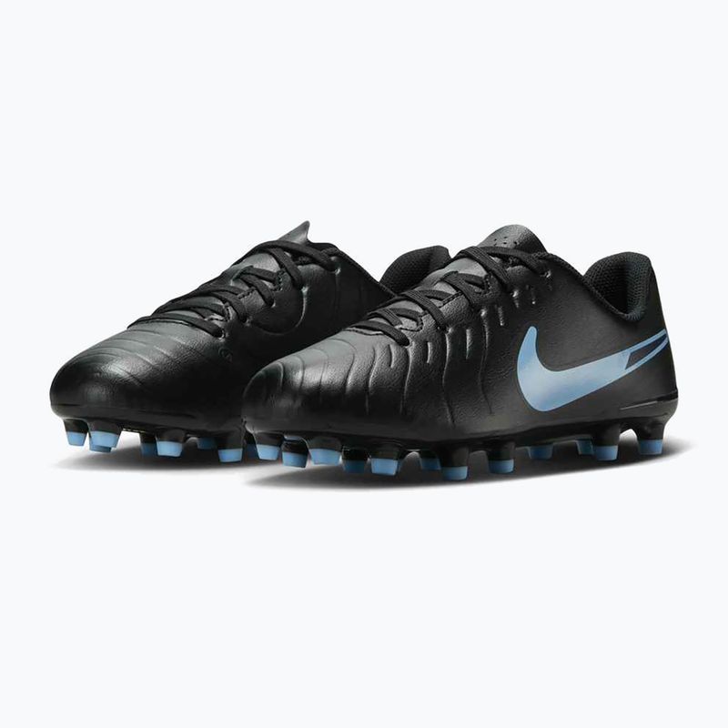 Nike Tiempo Legend 10 Club FG/MG juoda/juoda vaikiški futbolo bateliai 10