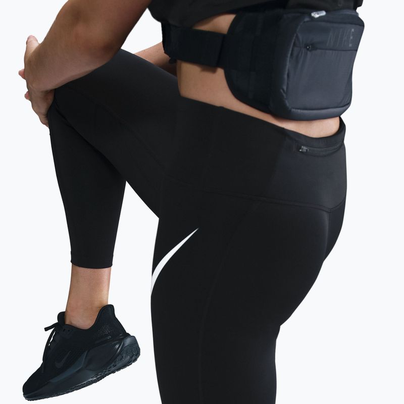 Moteriškos bėgimo tamprės Nike Tempo Swoosh Run High-Waisted 7/8 black/white 5