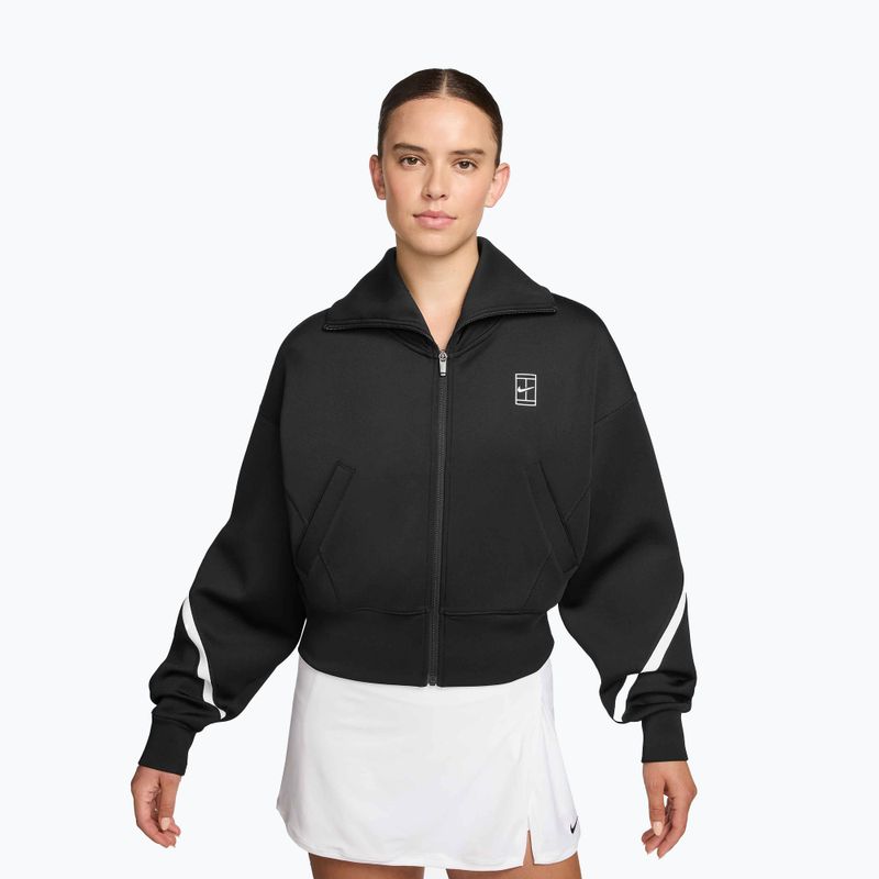 Moteriškas teniso džemperis Nike Advantage Dri-Fit FZ black/white
