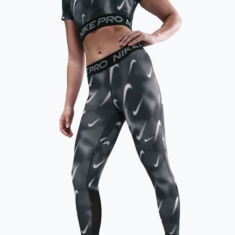 Moteriškos treniruočių tamprės Nike Pro Mid-Rise 7/8 black/white/white 3