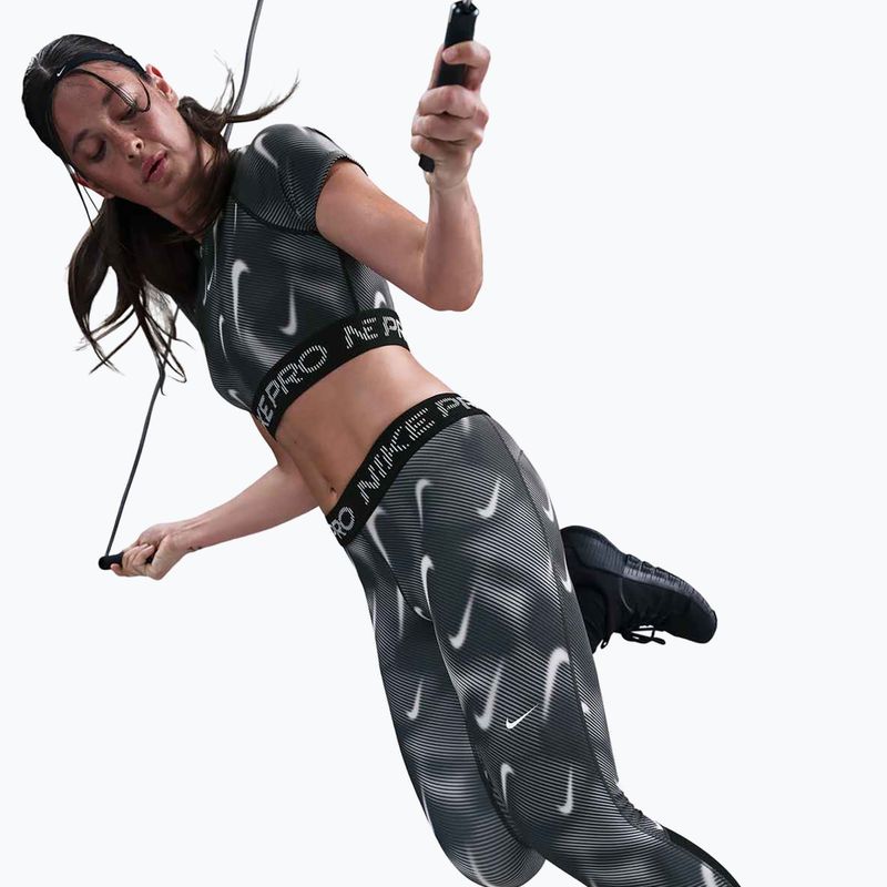 Moteriškos treniruočių tamprės Nike Pro Mid-Rise 7/8 black/white/white 6