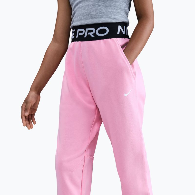 Vaikiškos kelnės Nike Pro Fleece Dri-Fit med soft pink/med soft pink/black/white 5