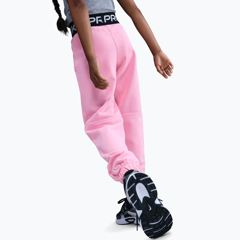 Vaikiškos kelnės Nike Pro Fleece Dri-Fit med soft pink/med soft pink/black/white 6
