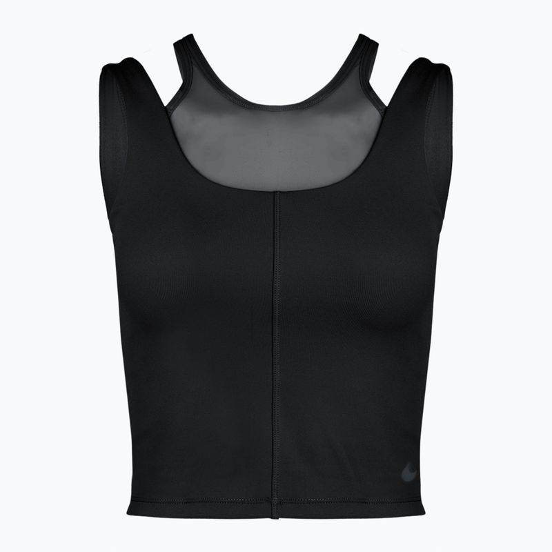 Moteriška treniruočių viršutinė dalis Nike One Fitted Dri-Fit Cropped Tank black/dark smoke grey 6