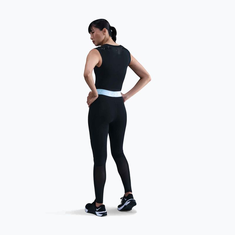 Moteriškos tamprės Nike Pro 365 Tight black/celestine blue/white 3