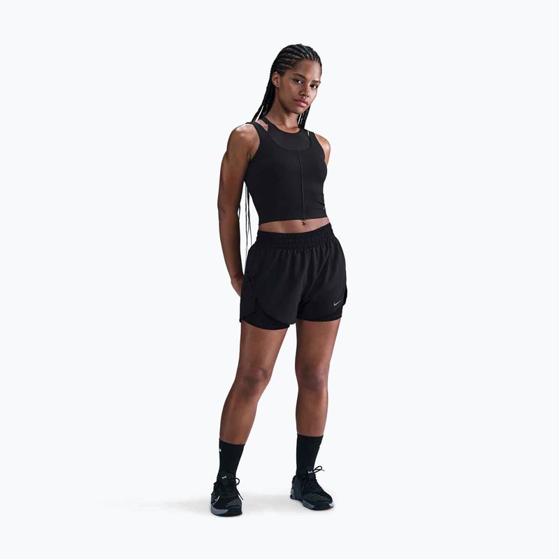 Moteriška treniruočių viršutinė dalis Nike One Fitted Dri-Fit Cropped Tank black/dark smoke grey 2