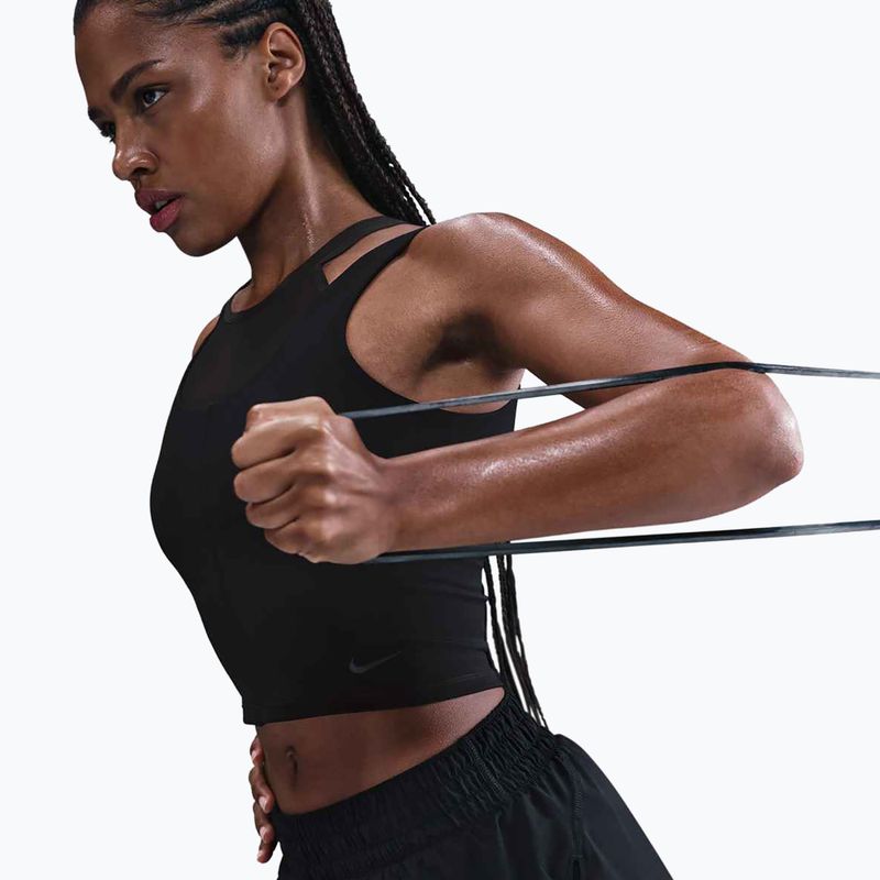 Moteriška treniruočių viršutinė dalis Nike One Fitted Dri-Fit Cropped Tank black/dark smoke grey 4