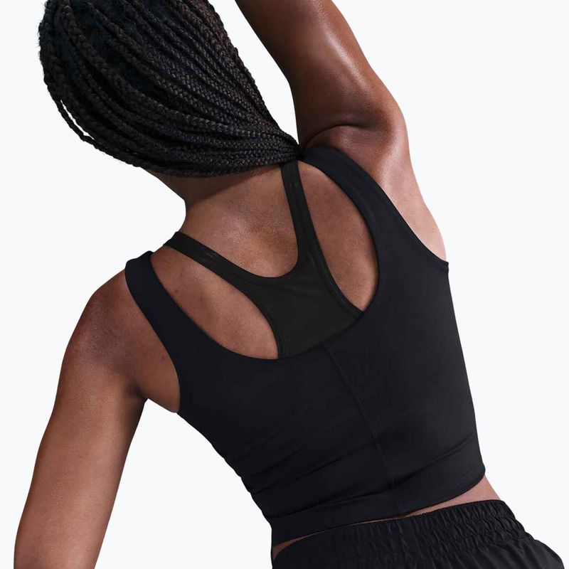 Moteriška treniruočių viršutinė dalis Nike One Fitted Dri-Fit Cropped Tank black/dark smoke grey 5