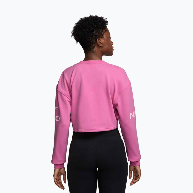 Moteriškas treniruočių džemperis Nike Pro Dri-Fit Loose Crew-Neck playful pink/pink foam/white 2