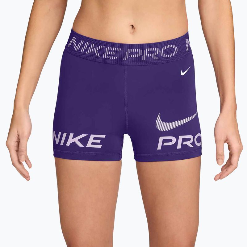 Moteriški šortai Nike Pro Mid-Rise Biker 3" court purple/doll/white
