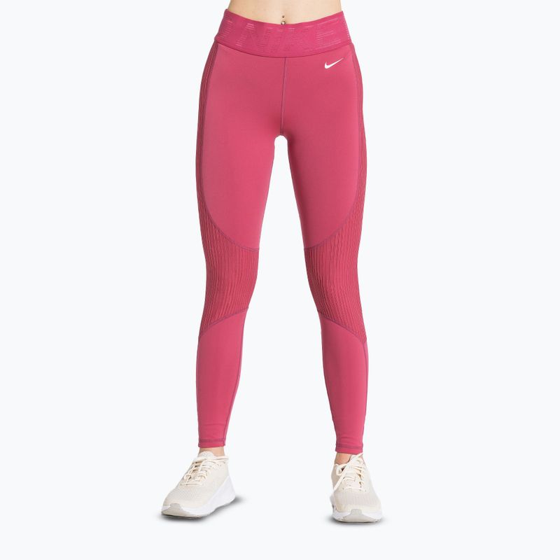 Moteriškos treniruočių tamprės Nike Pro High-Waisted sweet beet/white