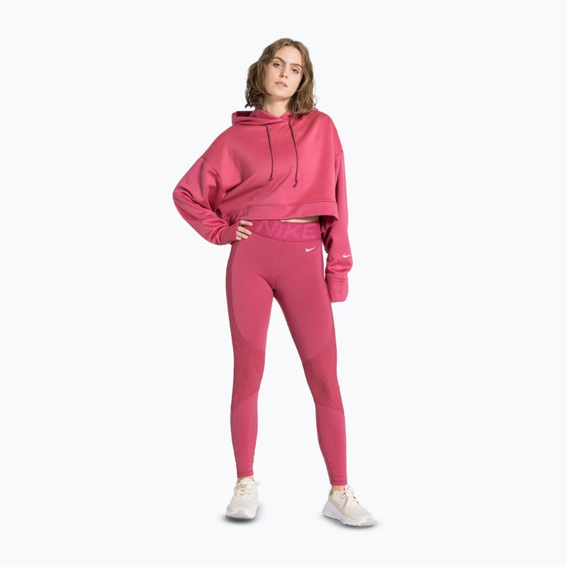 Moteriškos treniruočių tamprės Nike Pro High-Waisted sweet beet/white 2