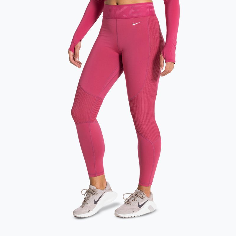 Moteriškos treniruočių tamprės Nike Pro High-Waisted sweet beet/white 4