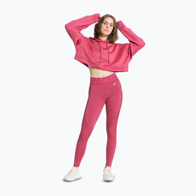 Moteriškos treniruočių tamprės Nike Pro High-Waisted sweet beet/white 5