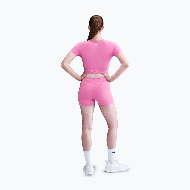Nike Pro Dri-Fit Graphic Cropped žaisminga rožinė/rožinė puta/balta moteriška treniruočių viršutinė dalis 3