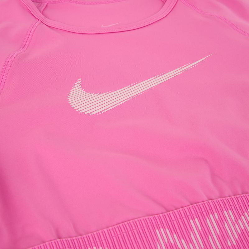 Nike Pro Dri-Fit Graphic Cropped žaisminga rožinė/rožinė puta/balta moteriška treniruočių viršutinė dalis 9