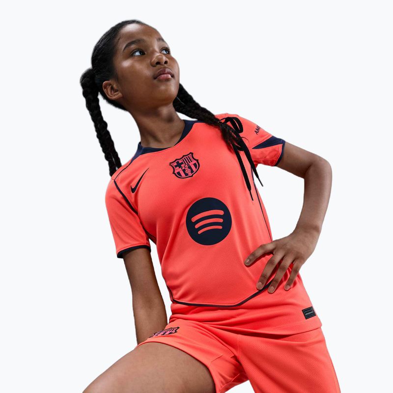 Vaikiški futbolo marškinėliai Nike FC Barcelona 2025/26 Stadium Third Jr bright mango/midnight navy/midnight navy 6
